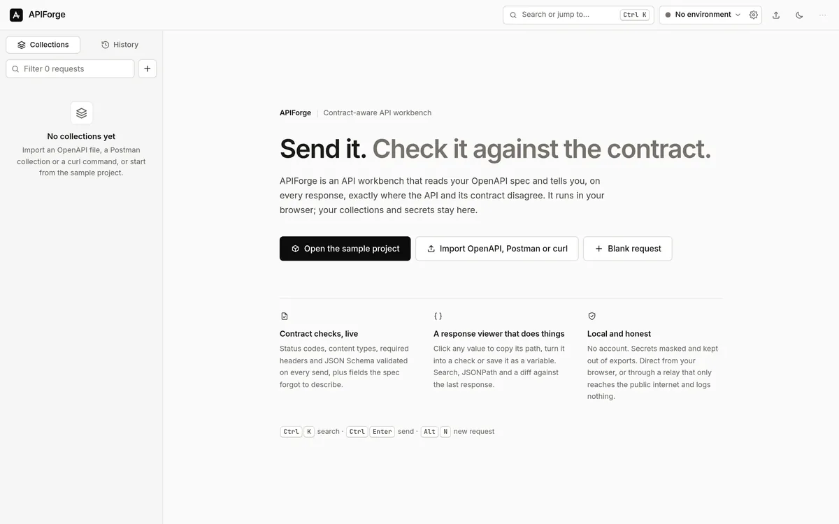 APIForge, screen 1