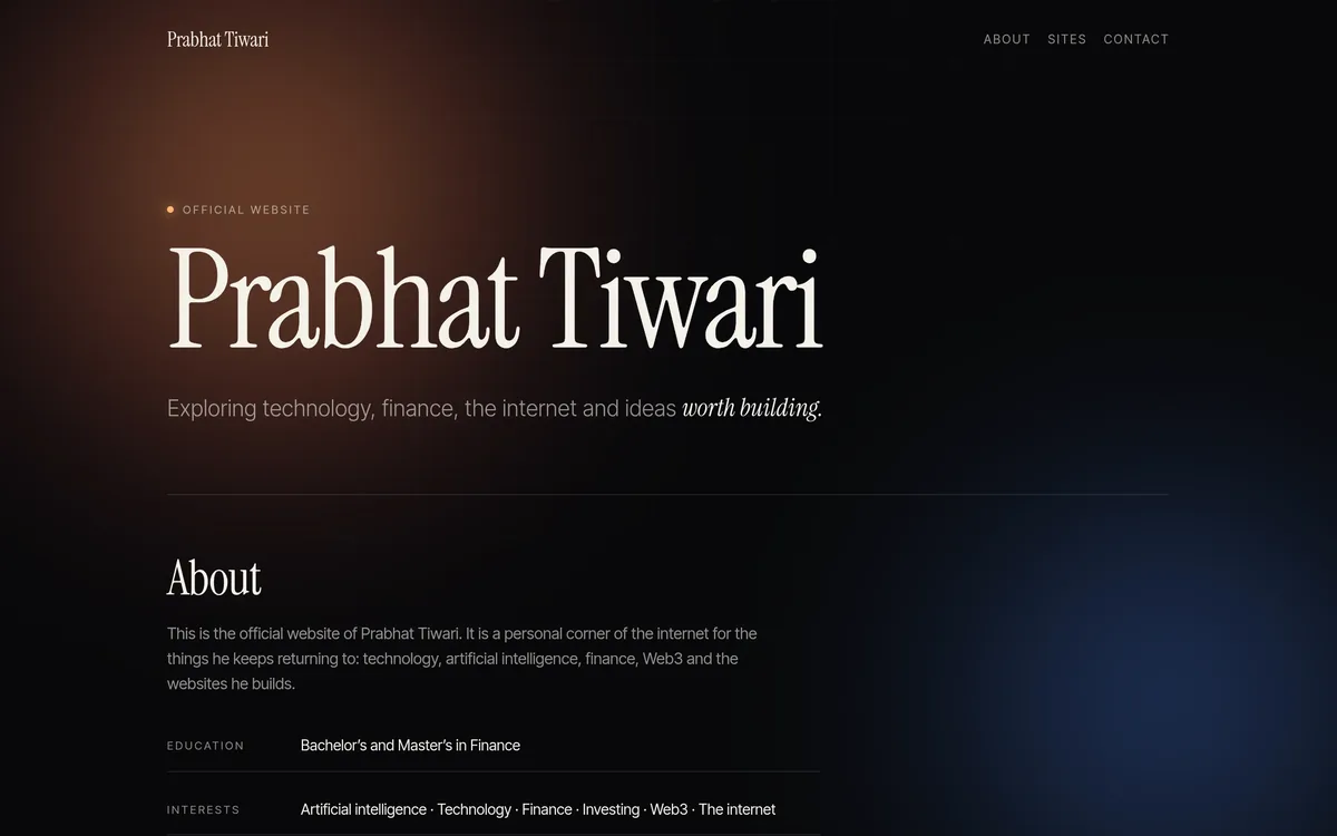 Website, screen 1